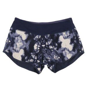 Lululemon Women 6 Run Switch Back Shorts White Indigo Ink Blot Reversible W7286S
